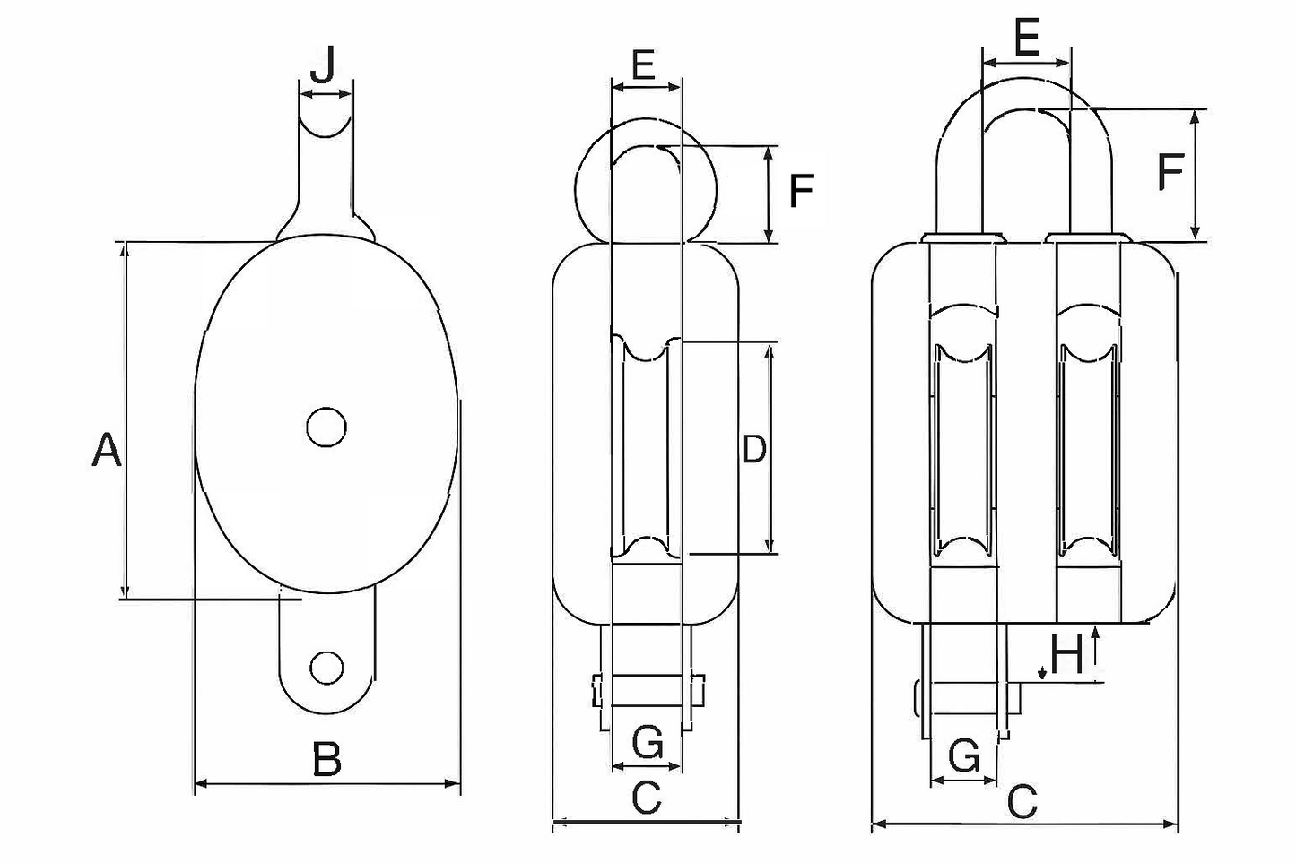Wooden Block-Double Sheave-DC Series
