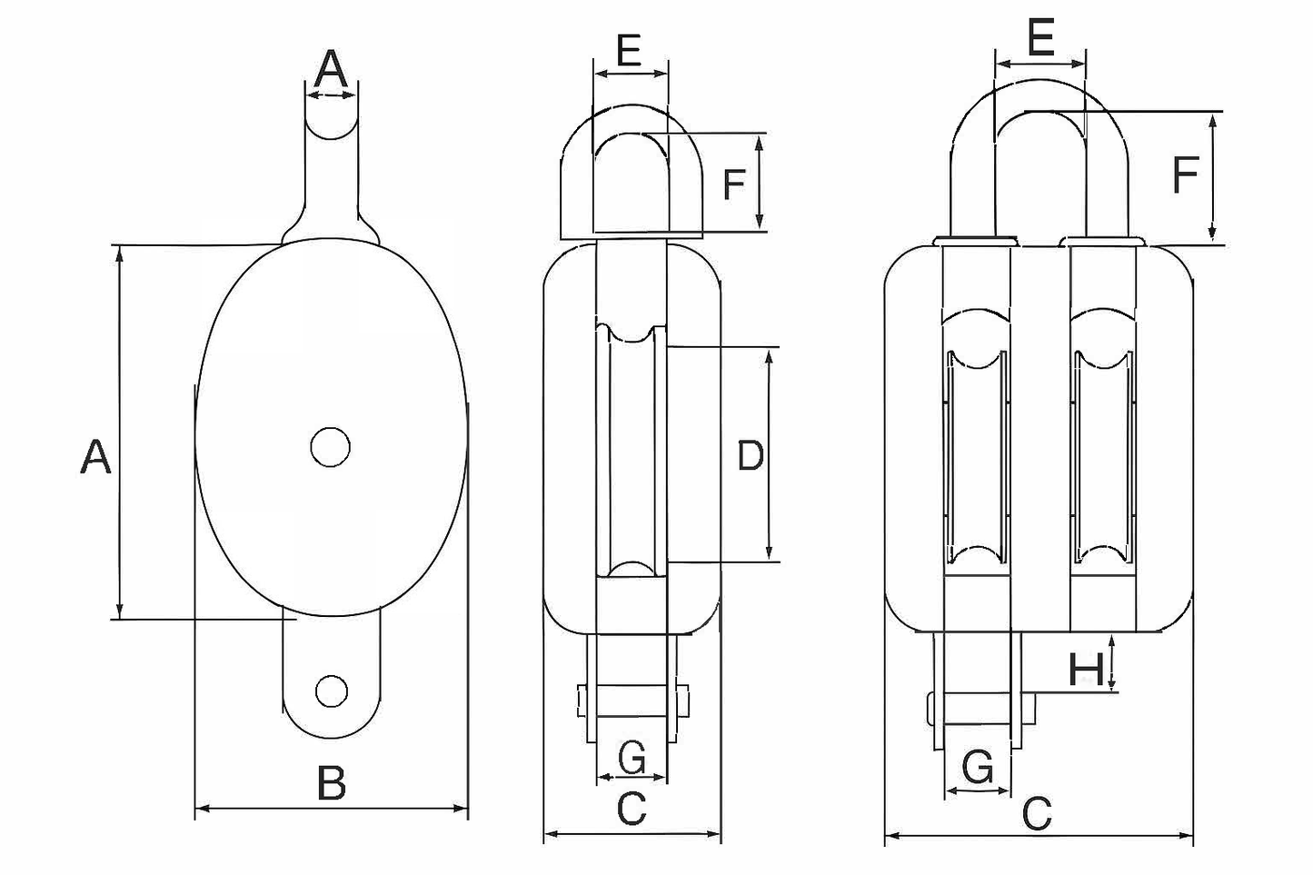 Wooden Block-Double Sheave Swifel-DC Series